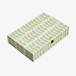Blue & Brown Paper Organization Box with Inside Lock