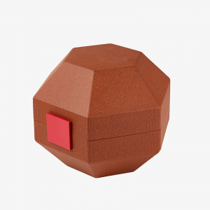 Brown Hexagon Hinged Box with Exterior Locking