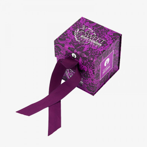 Purple Scent Box with Ribbon Closure
