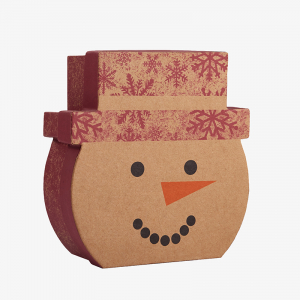 Maroon Holiday Snowman Box