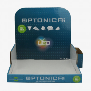 Blue Single Bin Display With Side Pocket