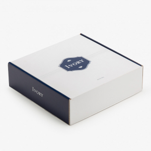Sleek White Box with Black Logo